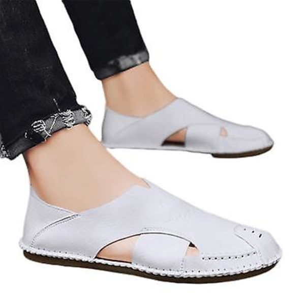 Herr Läder Andningsbara Ihåliga Strandsandaler white 39