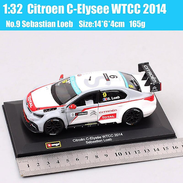 1/32 Citroen C-elysee Wtcc 2014 #9 Sebastian Loeb Ds3 Wrc #2 Mikko Hirvonen painevalettu automalli lelu replika