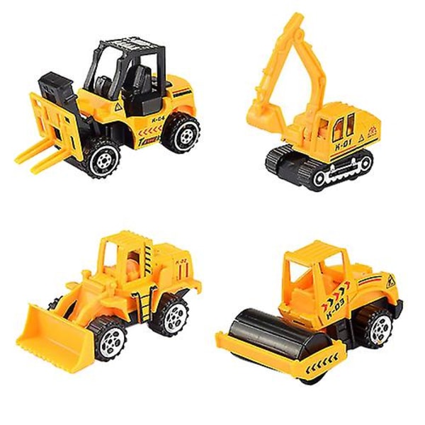 4st simuleringslegeringsbil, ingenjörsfordon, grävmaskin, bulldozer, set för barn