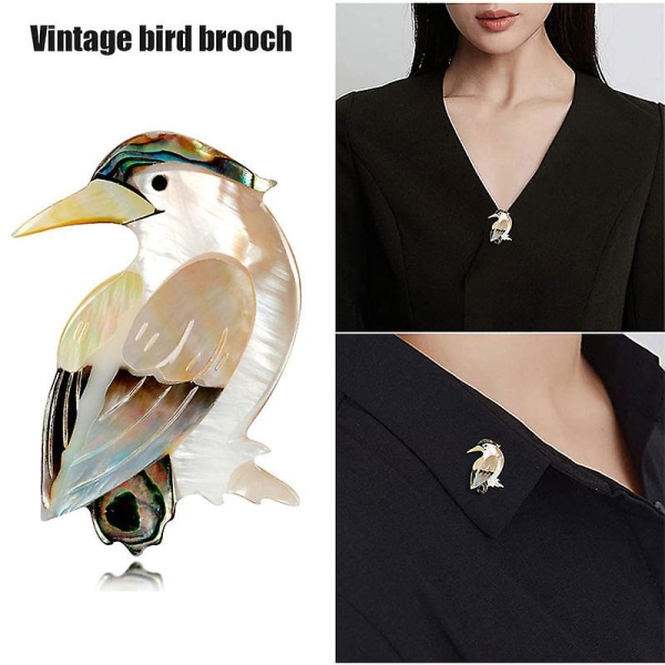 Skalnålar Retro söta fåglar Djurskalbrosch Elegant vintage märken för kvinna Halsduk Festbrosch