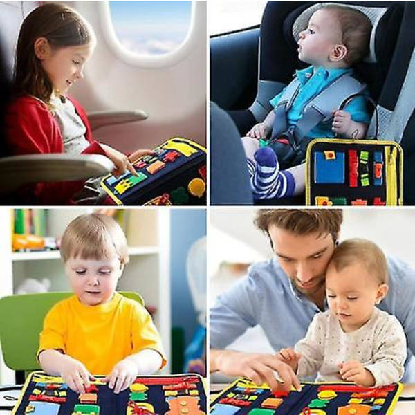 Busy Board, pedagogisk reseleksak för att lära sig grundläggande klädfärdigheter set3