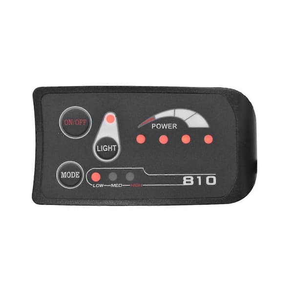 5PIN S810 E-Bike Meter LED Display IP65 36V UART til Elcykel Elcykelmåler (36V) Black