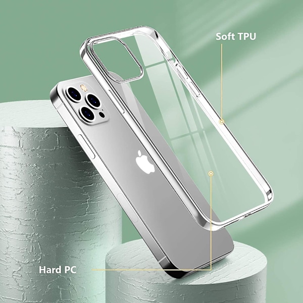 Transparent Skal Kompatibelt Med Iphone 12 Skal/kompatibelt Med Iphone 12 Pro Skal Metal Silver