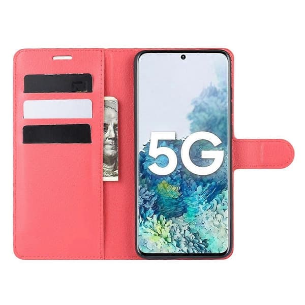[LCS] Magnetisk lær Litchi Skin-deksel til Samsung Galaxy S20 FE 4G FE 5G S20 Lite S20 FE 2022 - Svart Multicolor Red