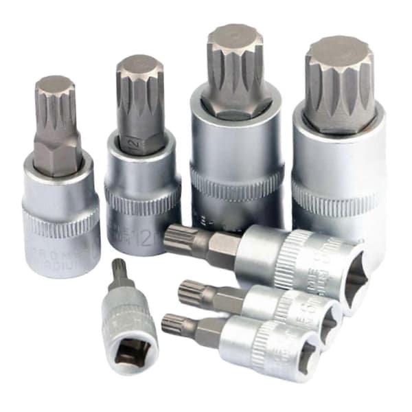 8x topnøgle skraldeskruetrækker bitssæt nøgle spline bits 1/4 ' 3/8 ' 1/2\" drev