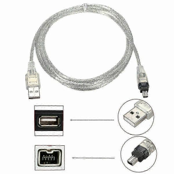 USB til IEEE 1394 FireWire-kabel for HDV-videokamera og PC-videoredigeringsadapter