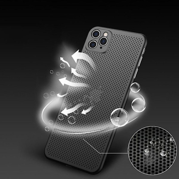 Etui Kompatibelt med Iphone 11 12 Pro Max Med Gittervarmeafledning Black iPhone 11 Pro Max