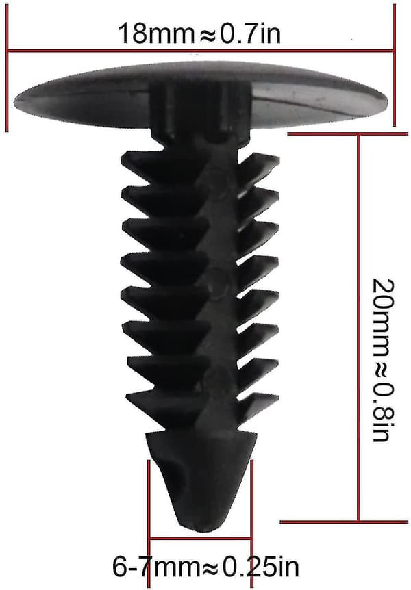 4 Stötfångarpluggar Täcker Främre Registreringsskyltshål, Nytt 6-7mm Hål Black