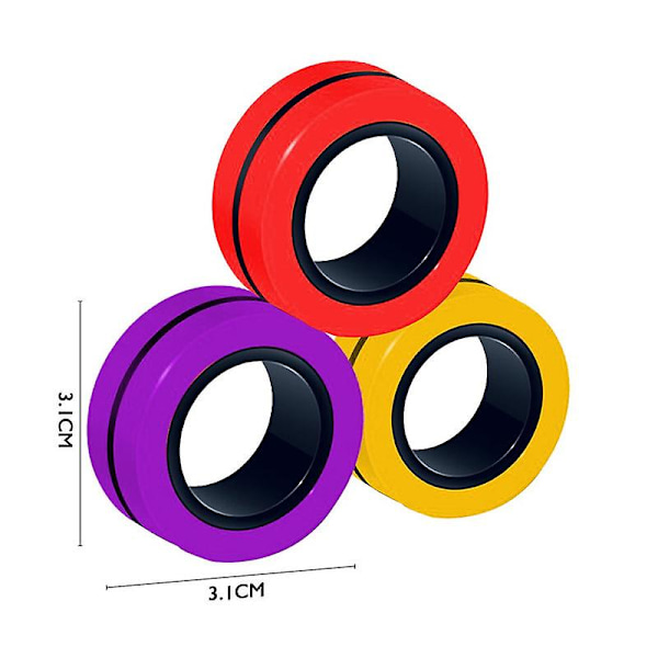 [LCS] Anti-stress magnetiska ringar Fidget Unzip Toy Magic Ring Props Tools