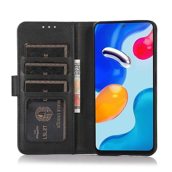 För Motorola ThinkPhone 5G Telefonfodral i läder med ko-textur Black