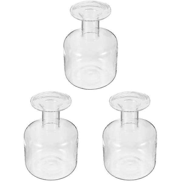 Hydroponisk Blomvas Glas Blomkruka för Förvaring 3st Klar Transparent