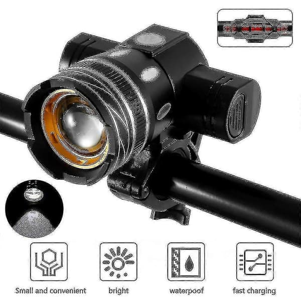 [LCS] USB oppladbar 15000lm sykkellys foran og bak for terrengsykkel style1-Front Light