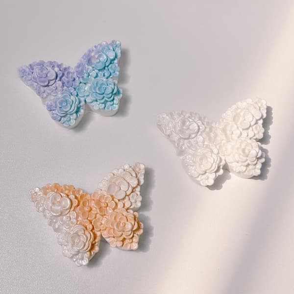 [LCS]3D Blomster Sommerfugl Silikoneforme Epoxyharpiksforme Blomster Sommerfugl Lysforme til Lysfremstilling Silikoneform til DIY Duftende