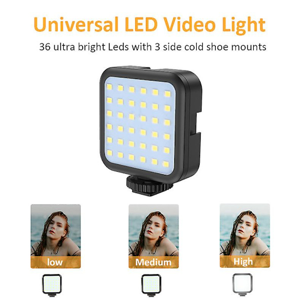 Smartphone Vlogging Kit LED Kameralys med Stativ og Telefonholder Videoudstyr til
