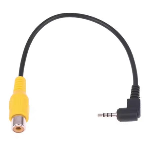 [LCS]10PC AV ind videokabeladapter 2,5 mm AV-jack hanstik til hunadapterkabel til bakkamera Conve Black  Yellow