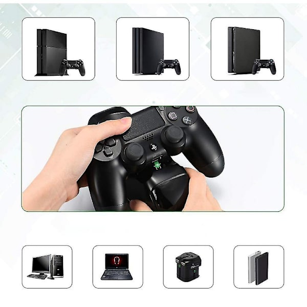 PS4 Kontroller Ladestasjon For Playstation 4/PS4 Slim/PS4 P