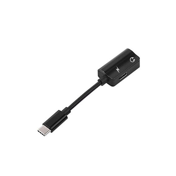 Usb-c Type-c - 3,5 mm:n kuulokeliitäntä Aux -äänijakaja Lataussovitinkaapeli Black