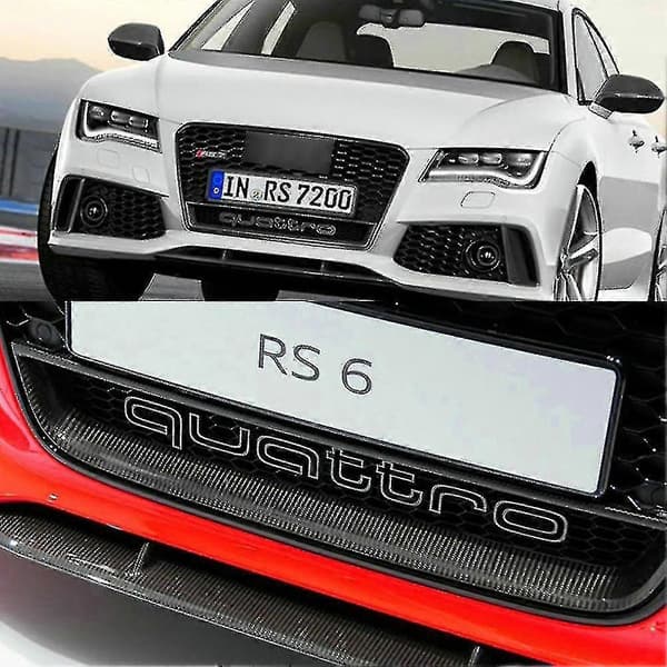 [LCS]Cool Quattro Logo Badge Emblem Bilmærkat Frontgrill Nedre Trim Til Aud-i A6 A7