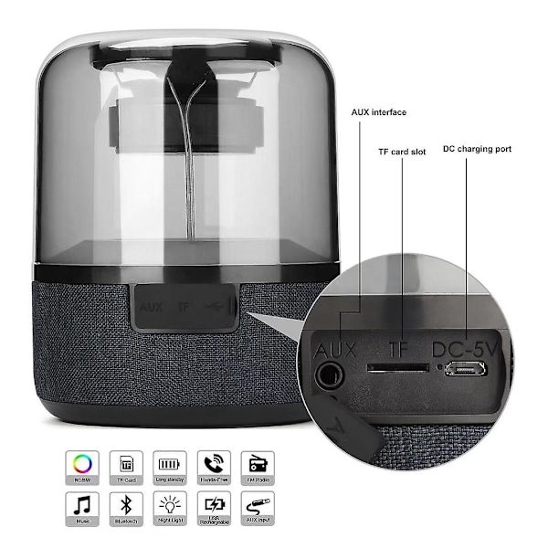 2.1-kanavainen Bluetooth-kaiutin värikkäillä valoilla