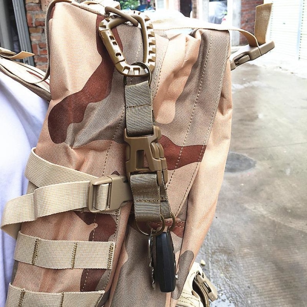 Tactical Key utomhus Stort D-spänne Bergsbestigningsspänne Molle Webbing Secret Service bälteshake khaki