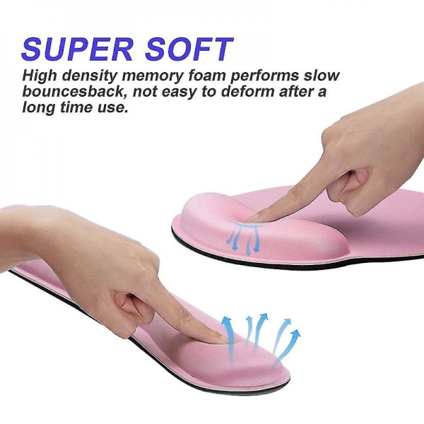 Tangentbords handledsstöd i memory foam med musmatta och handledsstöd för mus Dark Blue