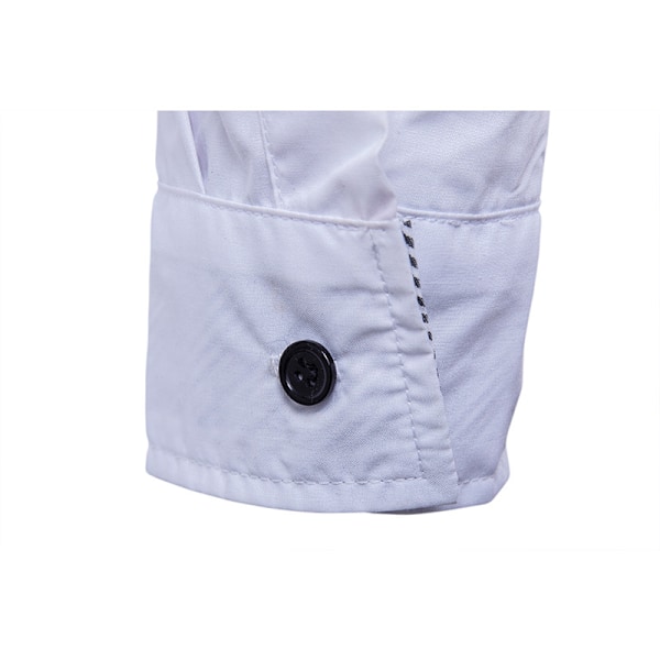 Herre Printet Skjorte med Knapper Lange Ærmer Casual Skjorte hvid XL white