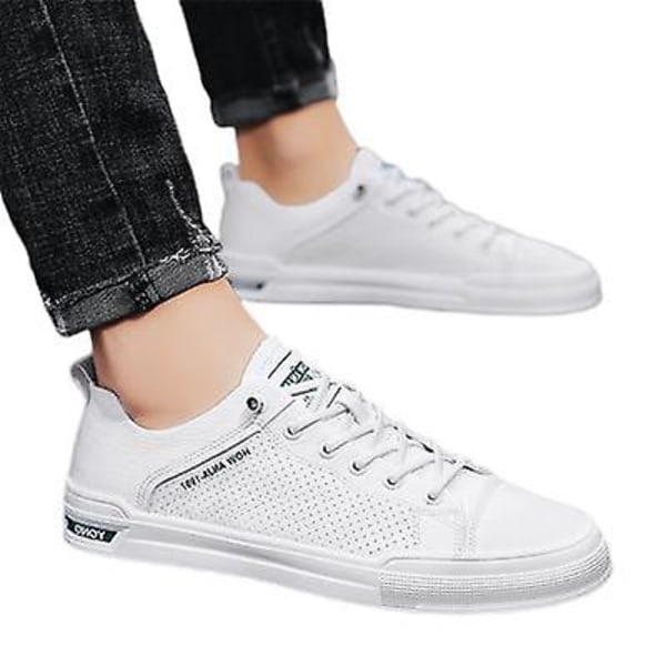 Herr Lättvikts Andningsbara Sneakers Allround Casual Trendiga Skor White green 42