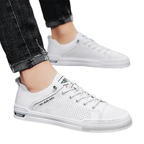 Tunna sneakers som andas för män Matchande casual trendiga skor White green 43