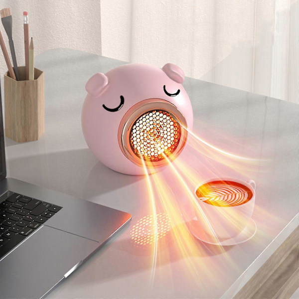 Ventilatorvarmer Udsalg - Bærbar Ventilatorvarmer med 2-Hastigheds Intelligent Temperaturkontrol - Bordventilatorvarmer Pink