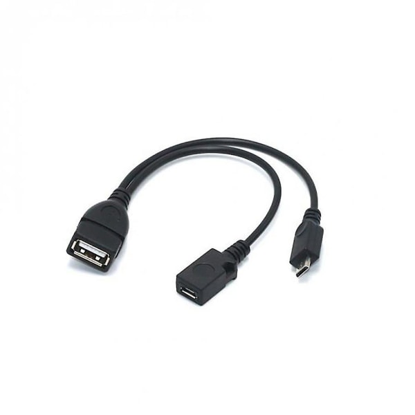 1 I 2 Otg Micro Usb Host Strøm Y Splitter Usb Adapter Til Mirco 5 Pin Hann Hunn Kabel Slitesterk Micro Usb Otg Kabel