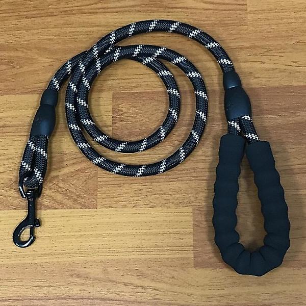 Nylon Hundebånd Webbing Lang Ledelinje Kjæledyr Trekktau Flott For Trening i Hage Reflective black