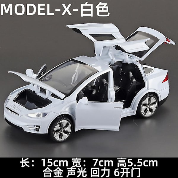 1: 32 Simulert Tesla Modelx Legeringsbilmodell 6 Dørs Åpning Med Akusto-optisk Returkraft Barneleke