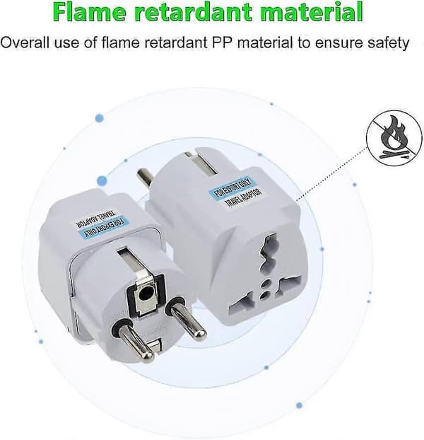 [LCS]Pieces Universal Frankrike Resekontaktadapter Europa Reseadapter CE Internationell Certifiering -vit