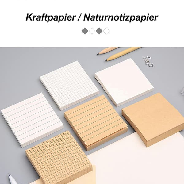 Kreative sticky notes, en pakke med 6 sticky notes, kontor- og studerende sticky notes, selvklæbende kraftpapir sticky notes, i alt 480 sticky notes