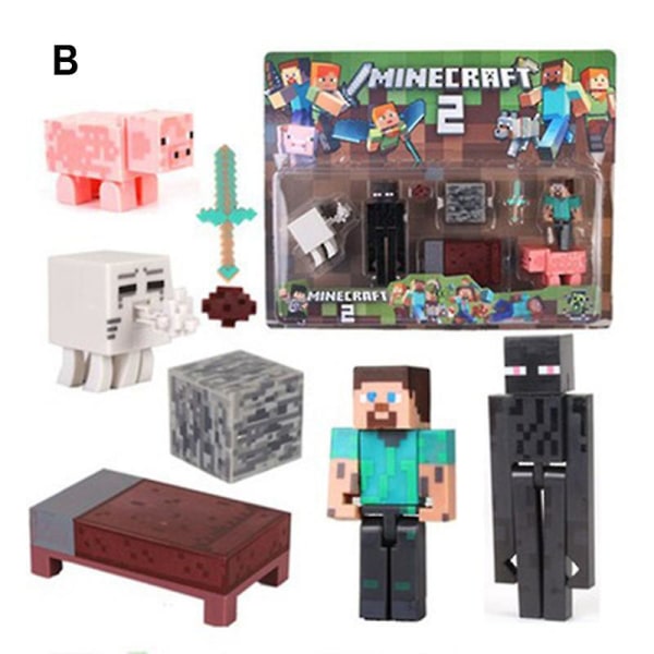 Minecraft Building Block Figurer Leksak Samlarbar actionfigur och tillbehör baserat på videon Type B