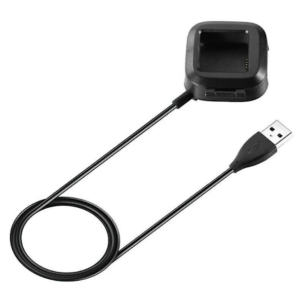 Svart USB-ladekabel Strømlader Dokkingstasjon for Fitbit Versa / Versa Lite