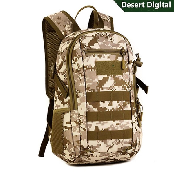 12l Tactical Small Backpack Herr Molle Vattentät Mini Militär Ryggsäck Fiske Vandring Jakt Resväska Desert Digital