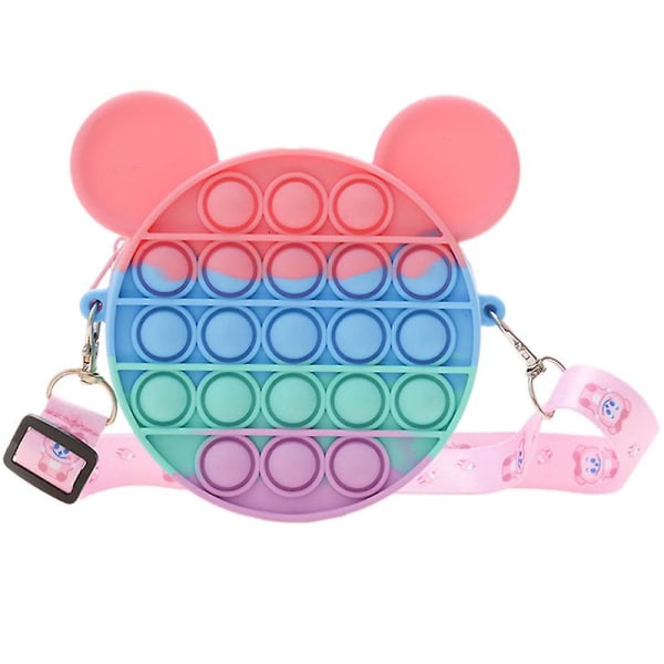 Push Pops Bubbla Axelväska Stress Relief Specialleksaker Träna Hjärnan Leksaker För Barn Kalas Nytt Color Mickey