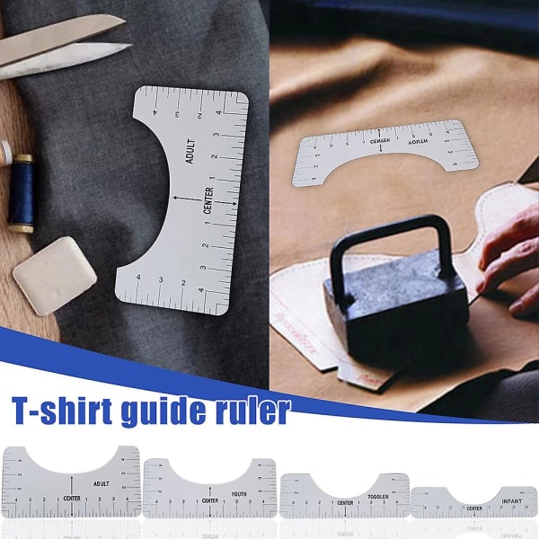 1/4 st T-shirt Justeringslinjal Hantverkslinjal Med Guideverktyg För Modedesign Ritmall Hantverk