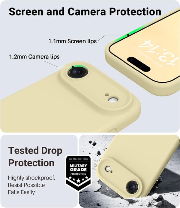 [LCS] Støtsikkert flytende silikondeksel til iPhone 17 Pro Max - Gul, MagSafe-kompatibel iPhone 17 Pro Max iPhone 17 Pro Max jaune