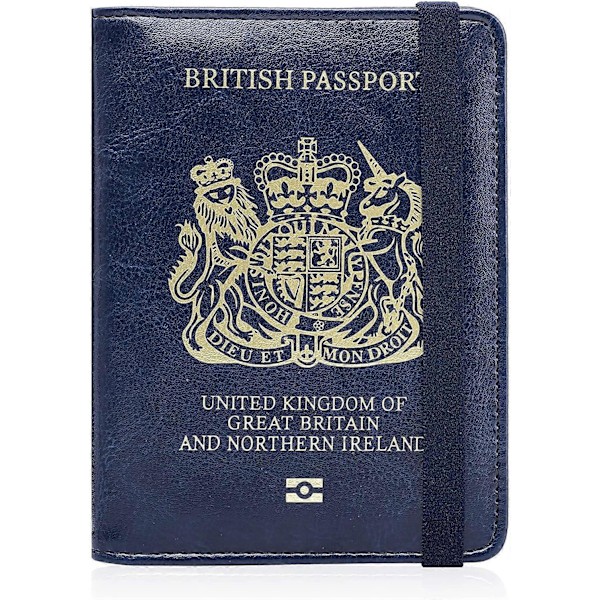 [LCS] Passfodral Skydd Marinblå Brittisk Plånbok