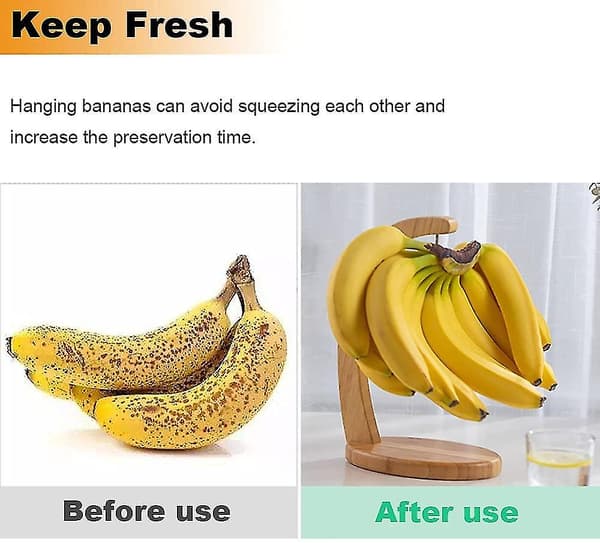 [LCS] Puinen banaaniteline koukulla, rypäleteline, banaaniteline, bambu, keittiövälineet, hedelmäteline