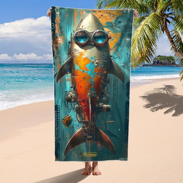 [LCS] Dyreprint Design Hurtigtørrende Badehåndklæde Turquoise 59X29.5 INCH