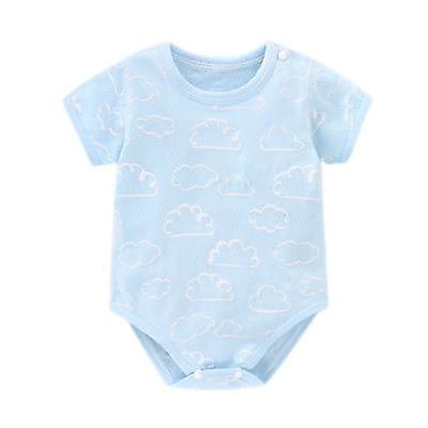 Baby kortärmad benlös bodysuit Blue background 66cm