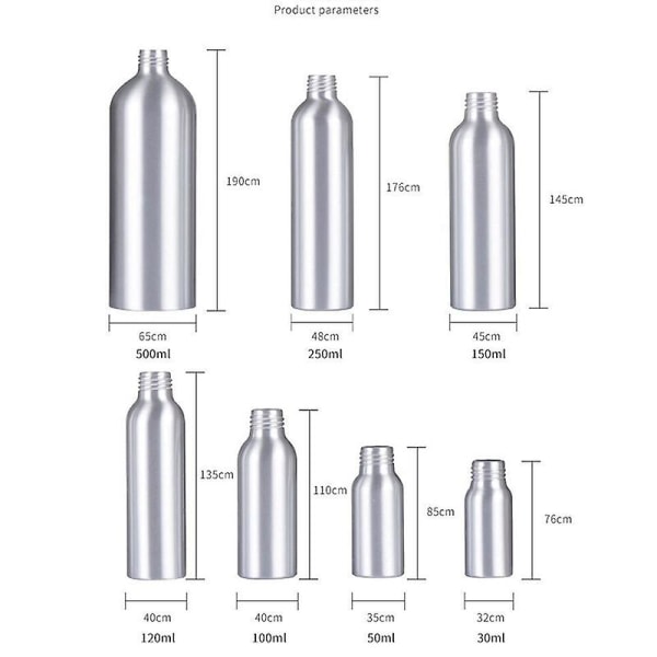 50-500ml aluminiumflaska tomma sprayflaskor Pumpspruta 100ML