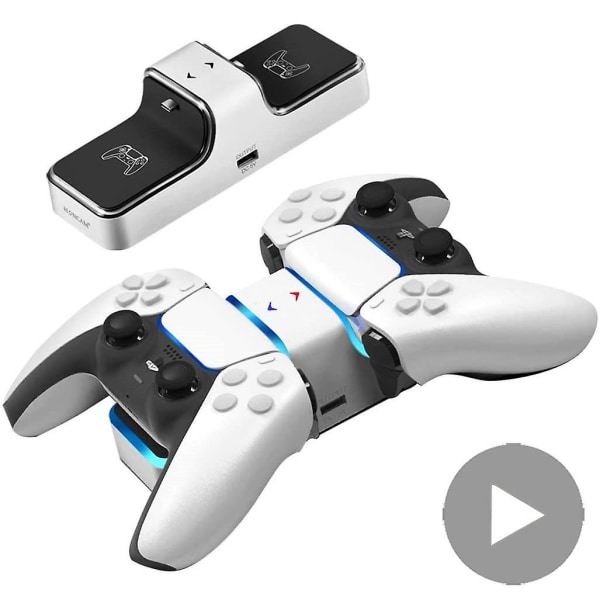 Dock-lader for Sony PS5 PS Playstation Play Station 5 Dualsense-kontroller, batterilader, dobbel gamepad-tilbehør