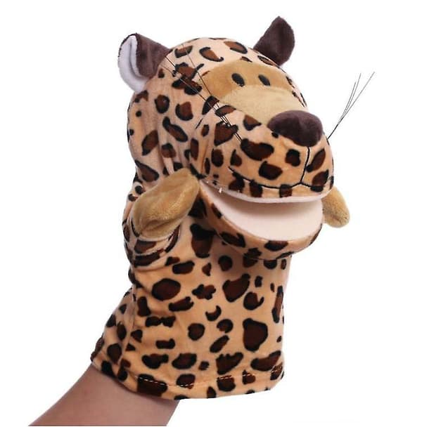 [LCS]Mjuka gosiga handdockor för barn med rörlig mun Leopard