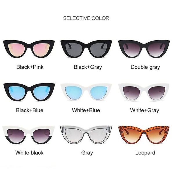 Cat eye mode solglasögon dam vintage lyx solglasögon Whiteblue