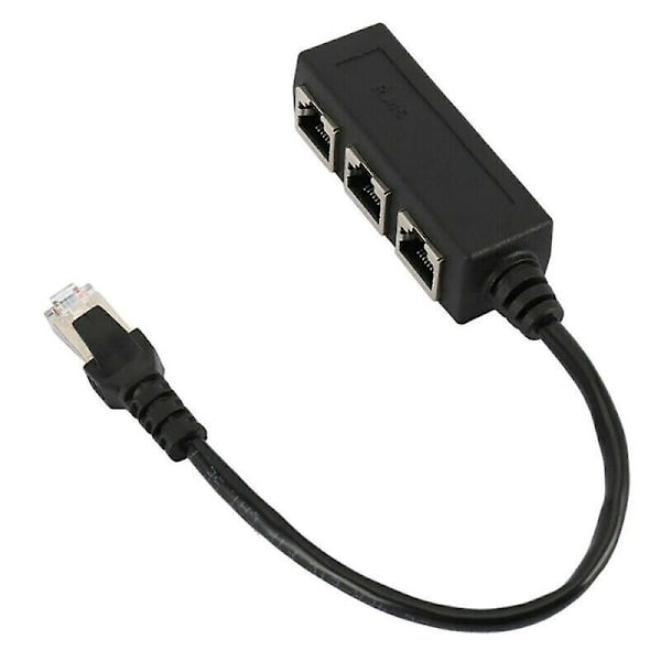 Familie Ethernet RJ45 Kabel Adapter 1 Han Til 3 Hun Splitter P