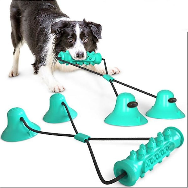 Hundleksak Dubbelsugpropp Elastisk Töjbar Molarboll blue typeA